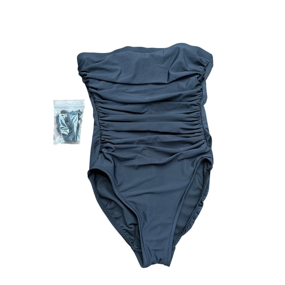Miraclesuit Dark Slate Blue Ruched One-Piece Swimsuit